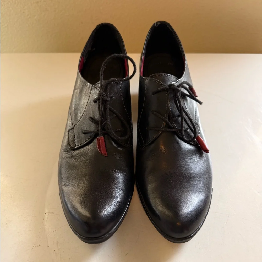 NEW Elegant Black Leather Tamaris Women's Oxford Shoes, Made in Germany, size 41 - Picture 4 of 10
